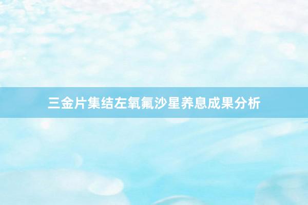 三金片集结左氧氟沙星养息成果分析